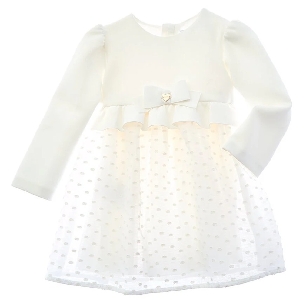 Mayoral white heart plumeti chiffon dress, 24 months
